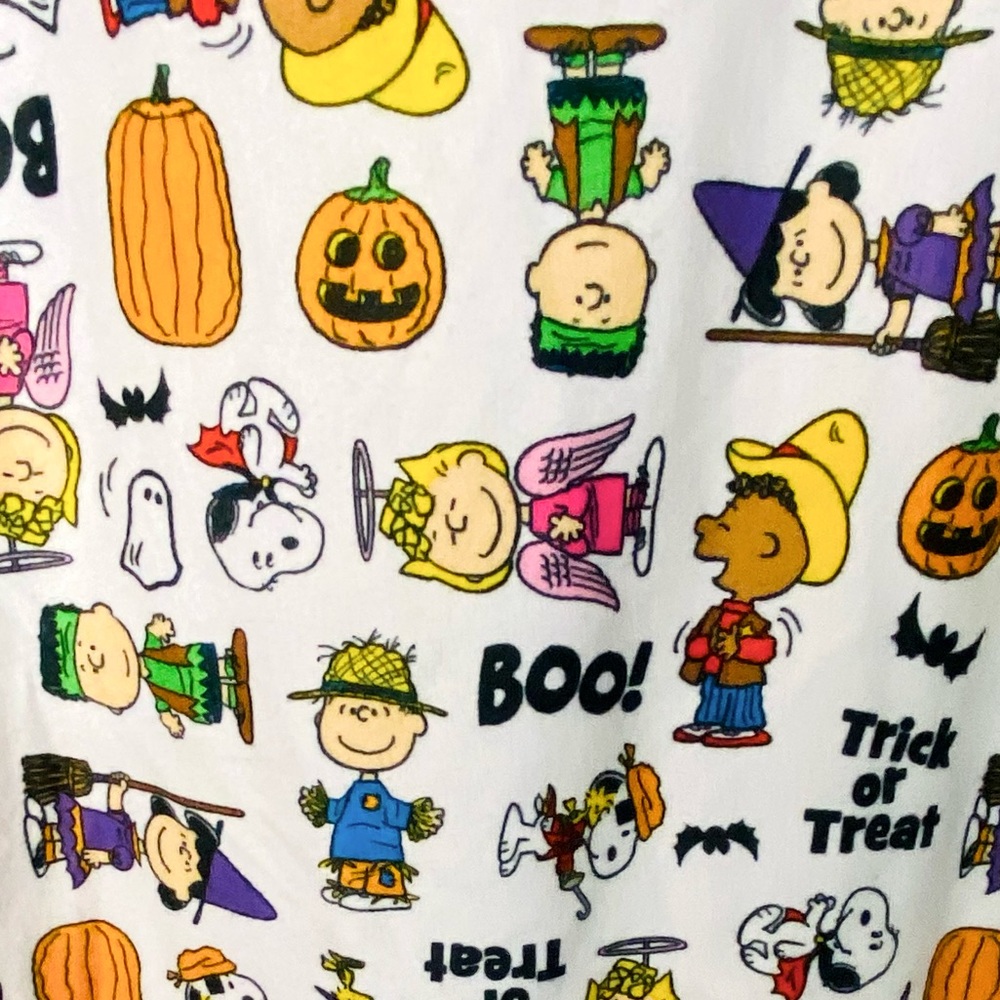 PEANUTS Halloween Flannel Long Sleeves Ruffled Hem Nightgown Girl’s Size 4 - Picture 4 of 4